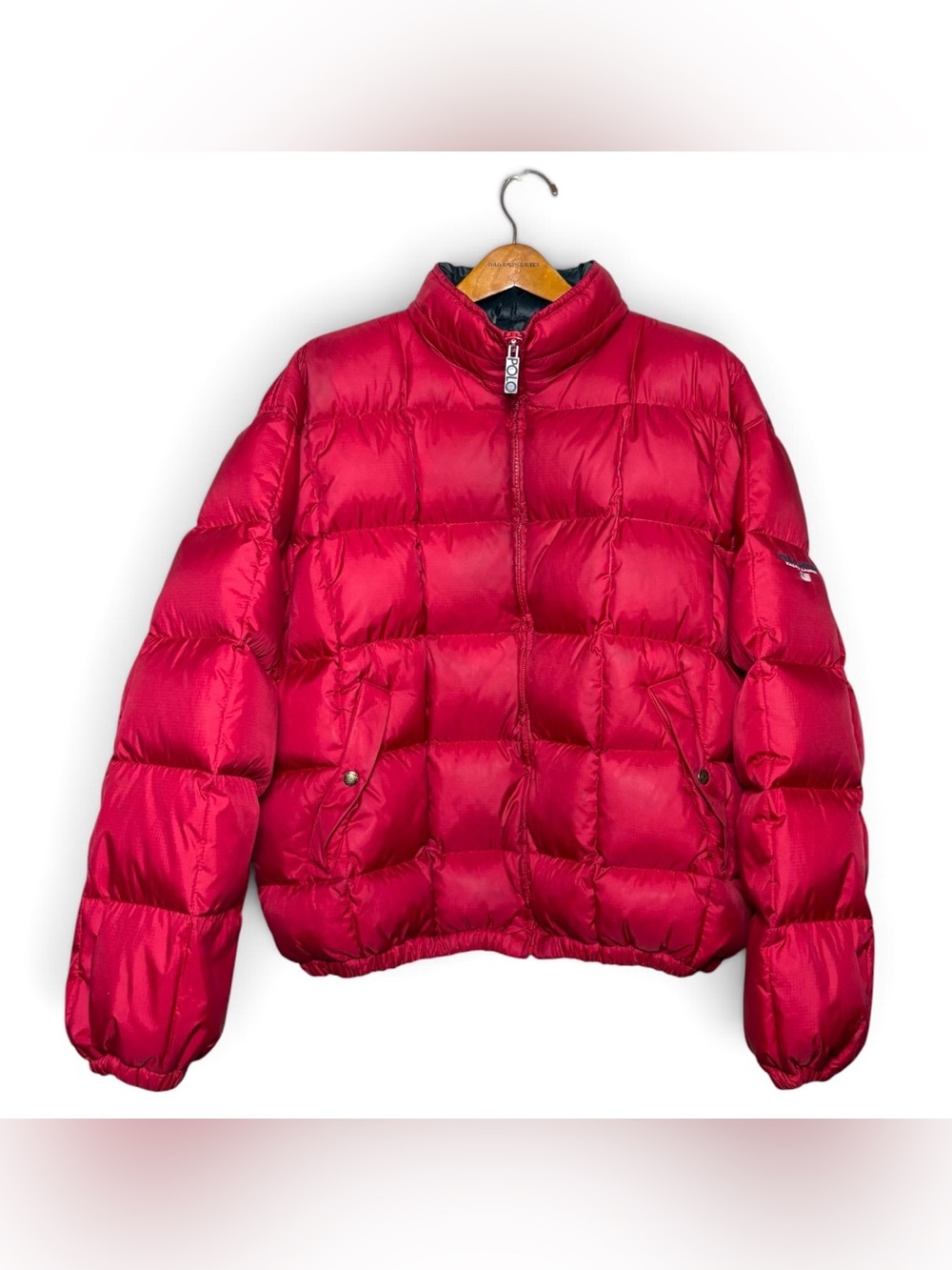 Vintage 90's Polo Sport Ralph Lauren Ski Quilted Down Puffer Jacket Red Mens XL